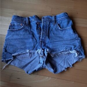 Levi’s 501 Original Blue Denim Cutoff Shorts - High Waist
